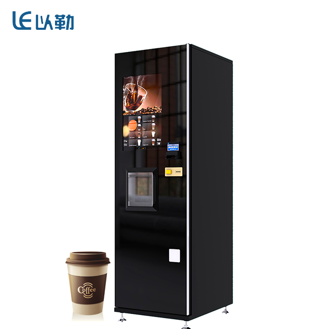 Máquina expendedora de café comercial recién molido con pantalla táctil