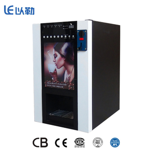 Comercial 6 tipos de máquina expendedora de café instantáneo caliente que funciona con monedas
